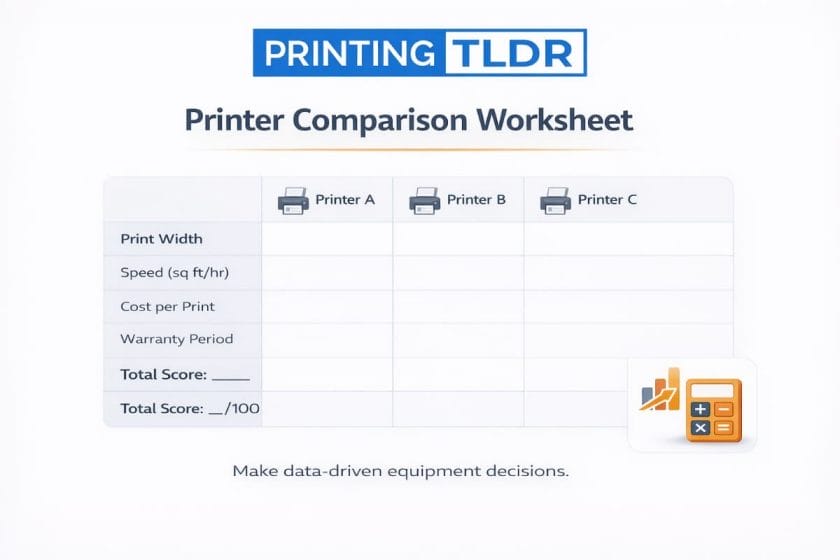 DTF Printer Comparison Worksheet Preview
